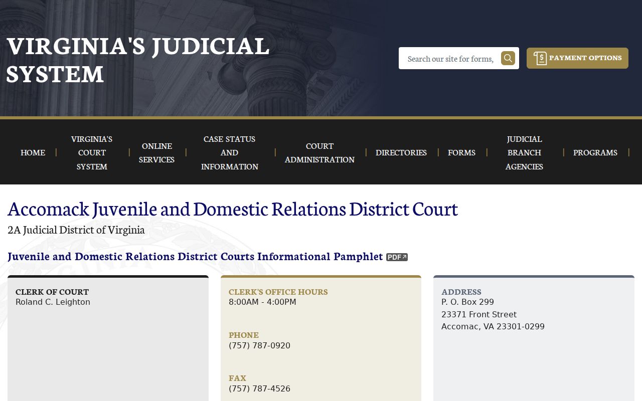 Accomack County bench warrant records, Juvenile and Domestic Relations Court