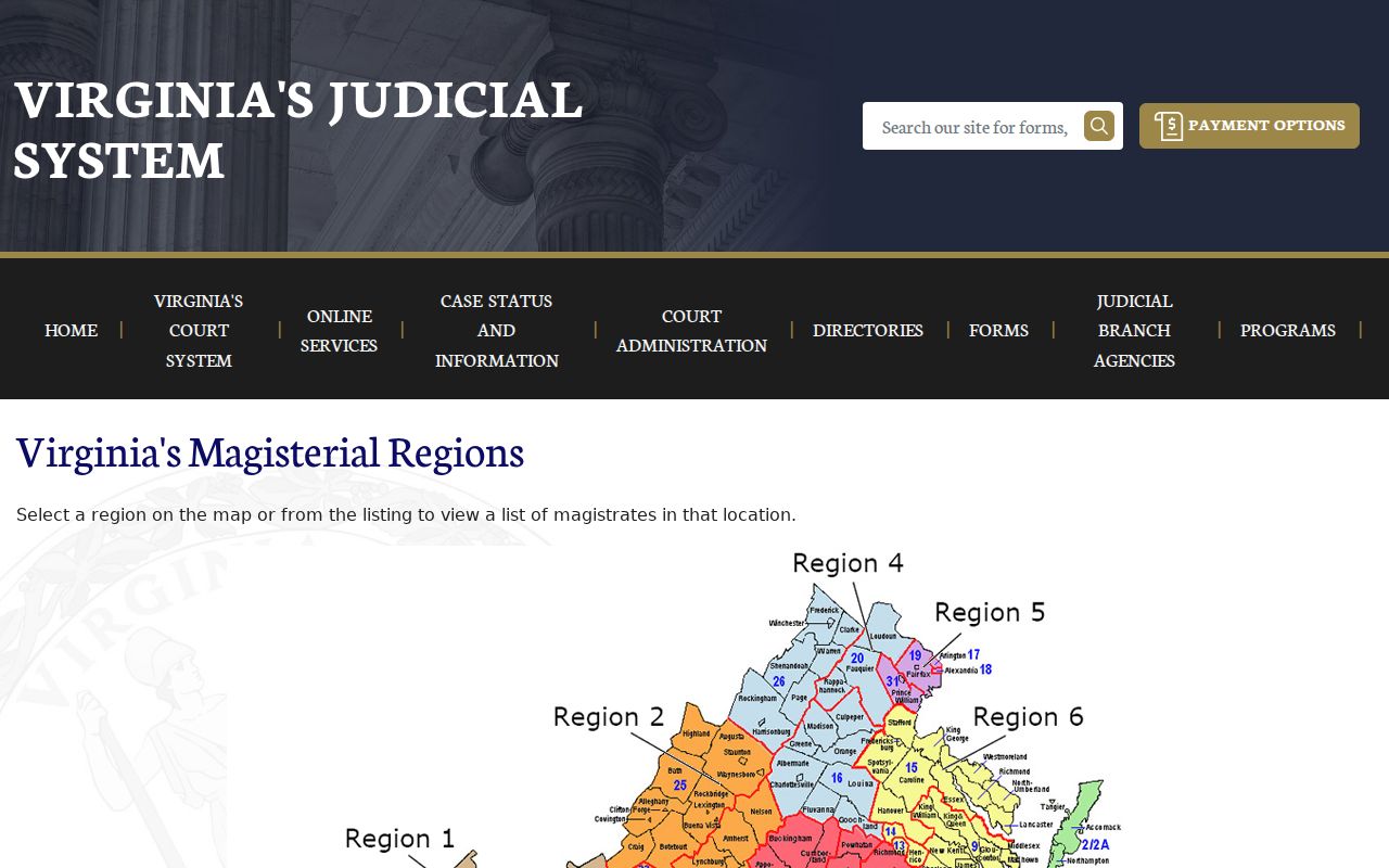Accomack County bench warrants, District 2A Region 7 court map